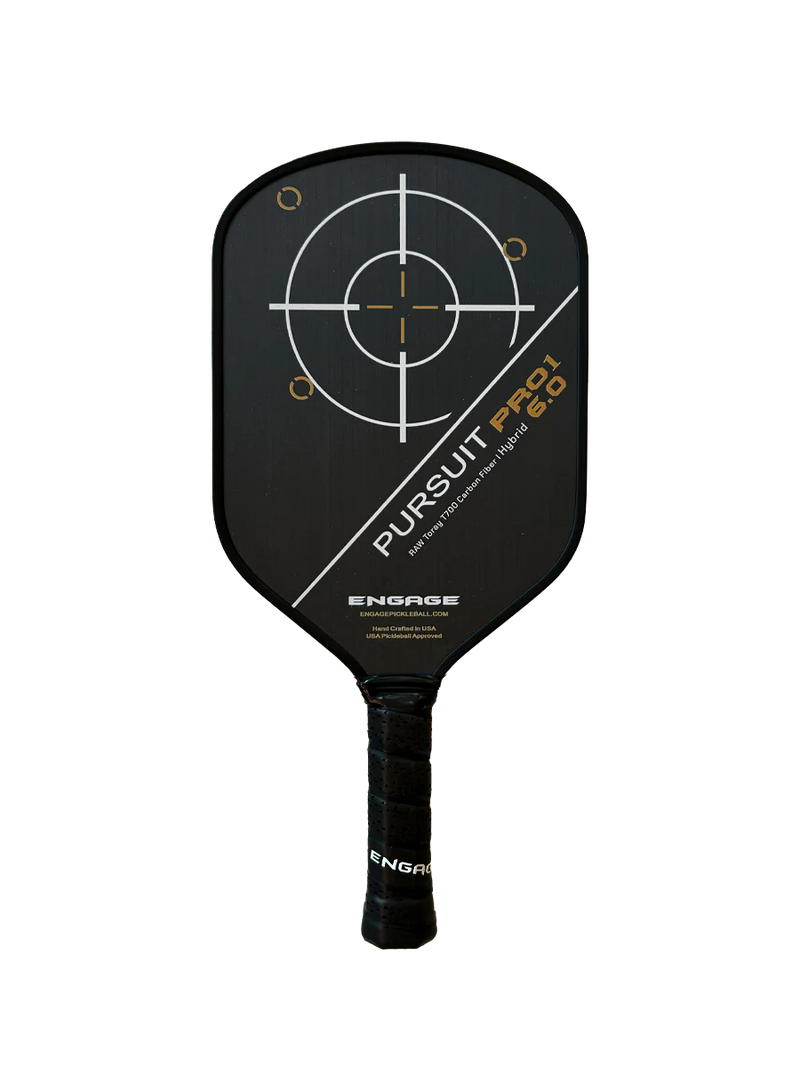Engage Pursuit Pro1 6.0 Hybrid | Raw T700 Carbon Fibre Pickleball Paddel