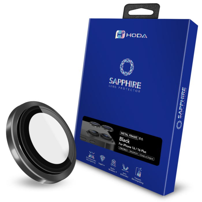 (Markdown) Hoda Sapphire Lens Protector With Helper for iPhone 16 /16 Plus (2 Lens)