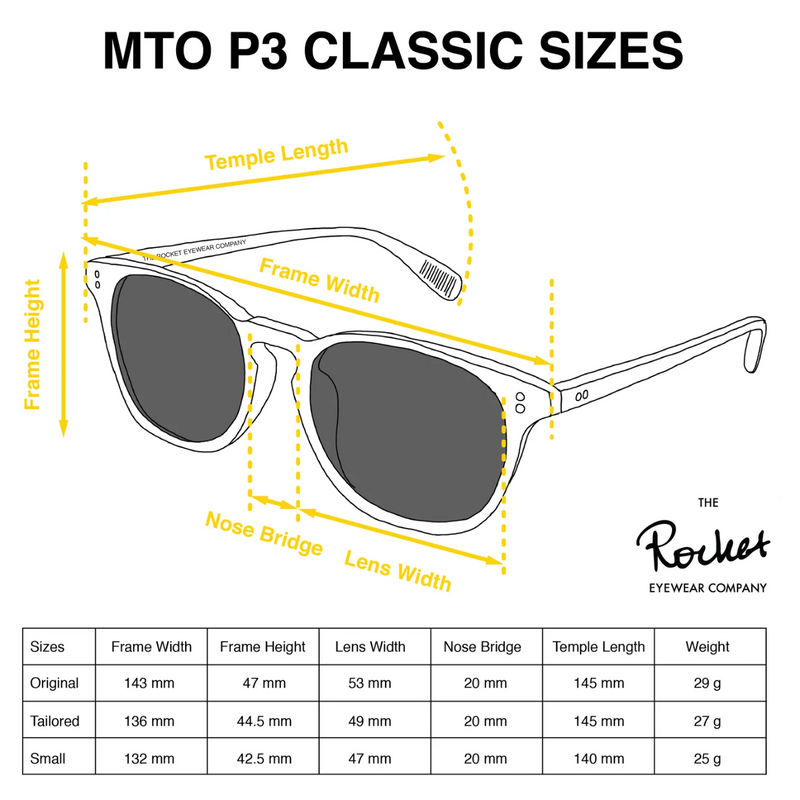 Rocket Eyewear MTO P3 Classic Sunglasses - Crystal with Pink Mirrored Polarized Lenses - Raised Asian Fit