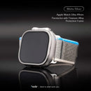 Hoda Clear Tempered Glass Watch Protector-Titanium Alloy Frame for Apple Watch 49mm - Matte Silver