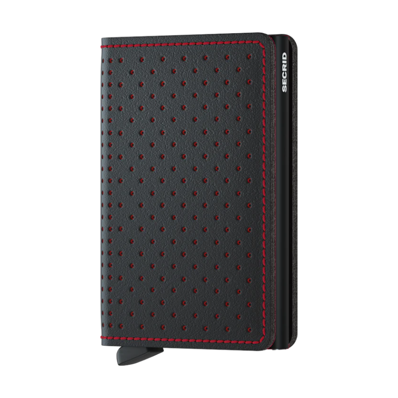Secrid Slimwallet Style Perforated - Black-Red
