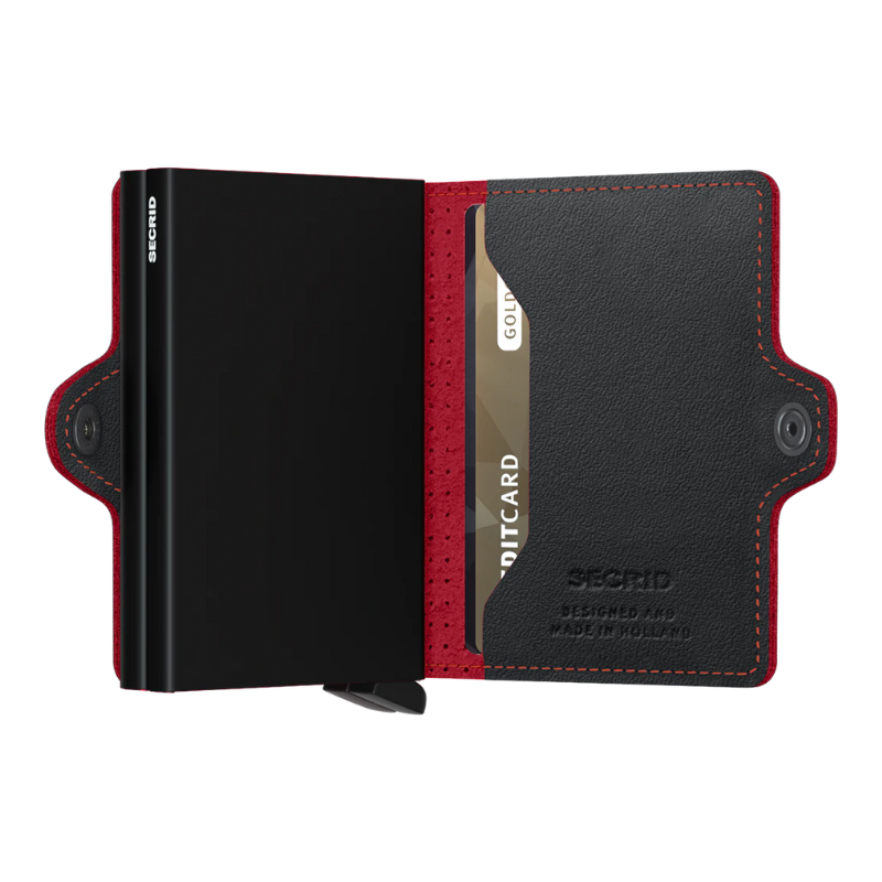 Secrid Twinwallet Style Perforated - Black-Red