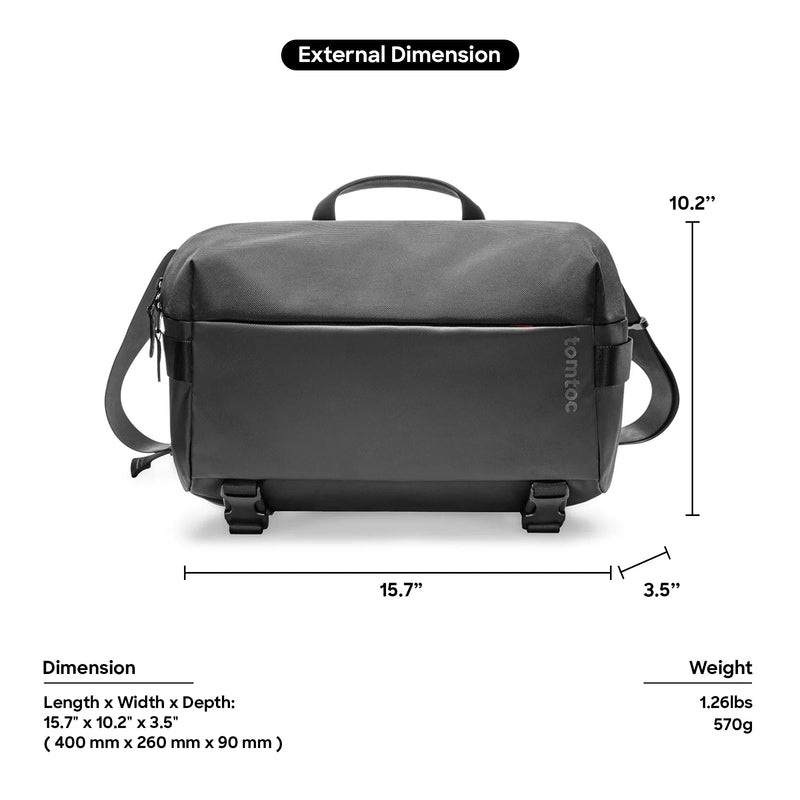 Tomtoc Explorer T21 Laptop Messenger Bag 14 inch Black Oribags