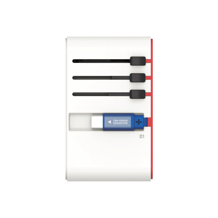 Momax x Gundam 1-World+ | 3-Port Travel GaN Charger With Built-in USB-C Cable 70W - Limited Edition