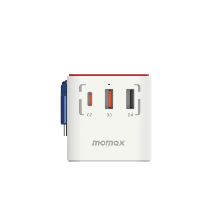 Momax x Gundam 1-World+ | 3-Port Travel GaN Charger With Built-in USB-C Cable 70W - Limited Edition