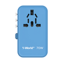 Momax 1-World+ | GaN Charger With Built-in USB-C Cable 70W + AC Travel Adapter