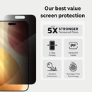 ZAGG Glass Plus Elite Edge Privacy 2 Way Full-Screen Protector Coverage for iPhone 17 Series
