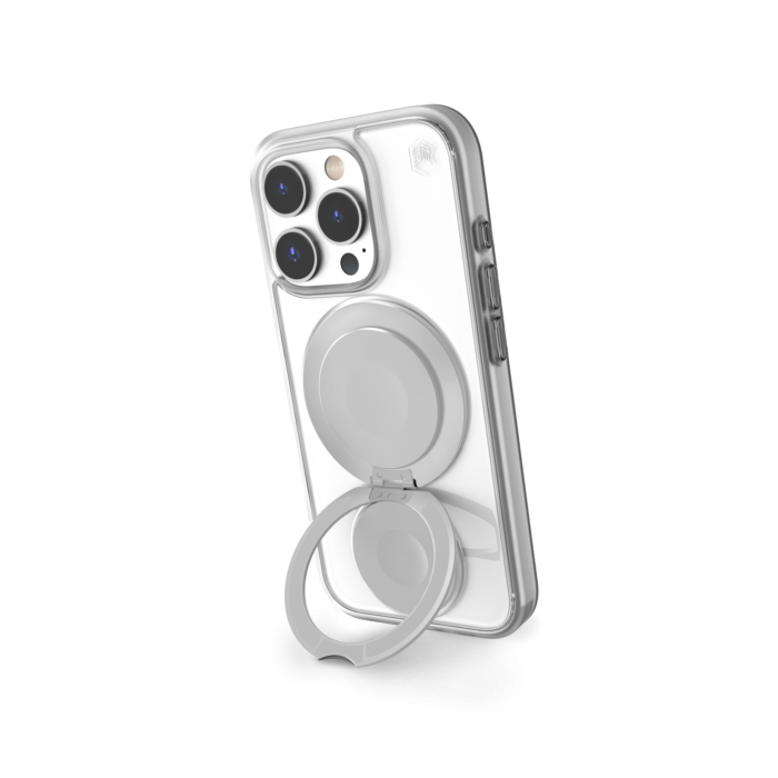 (Markdown) STM Goods Roll Spin Magsafe Case for iPhone 16 Series - Clear / Silver