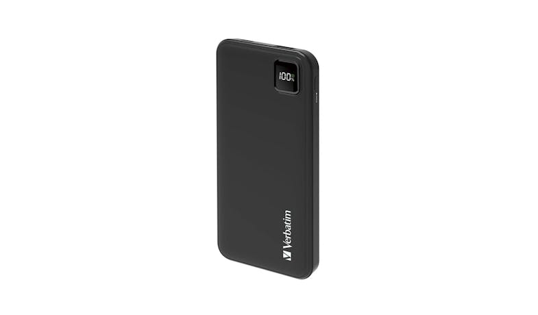 Verbatim Power Pack | 10000mAh Powerbank w/ Built-In Cables & Digital Display - Black