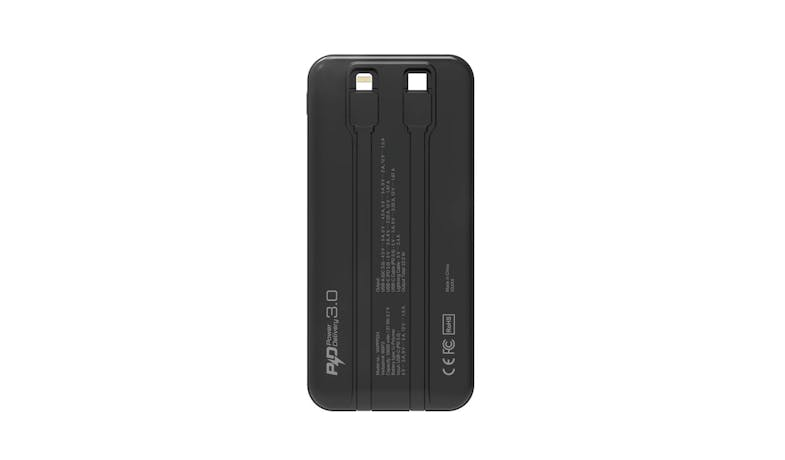 Verbatim Power Pack | 10000mAh Powerbank w/ Built-In Cables & Digital Display - Black