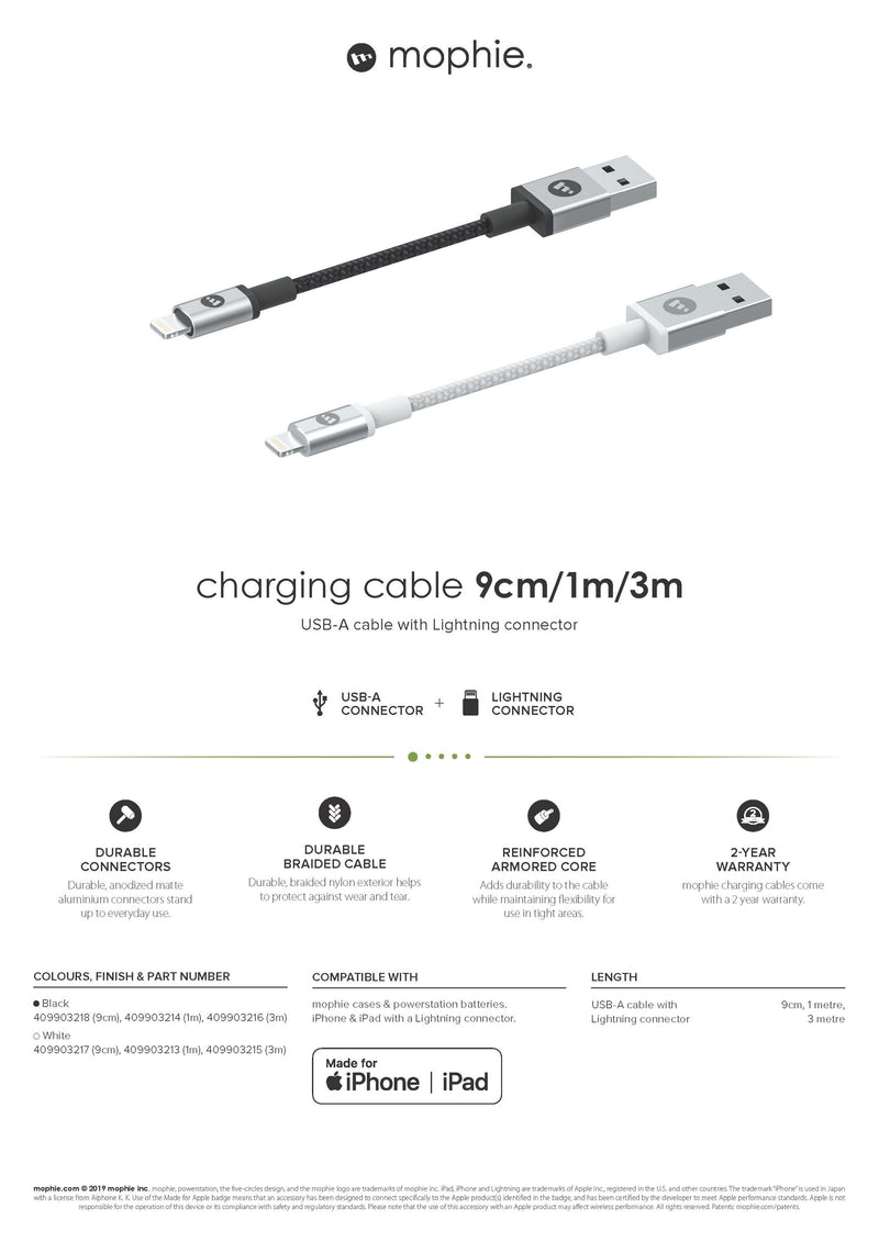Mophie USB-A to Lightning Charge & Sync Cable