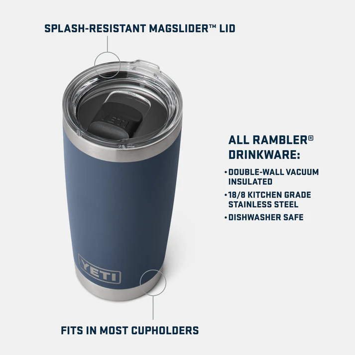 Yeti Rambler® 20 oz (591 ml) Tumbler With MagSlider™ Lid