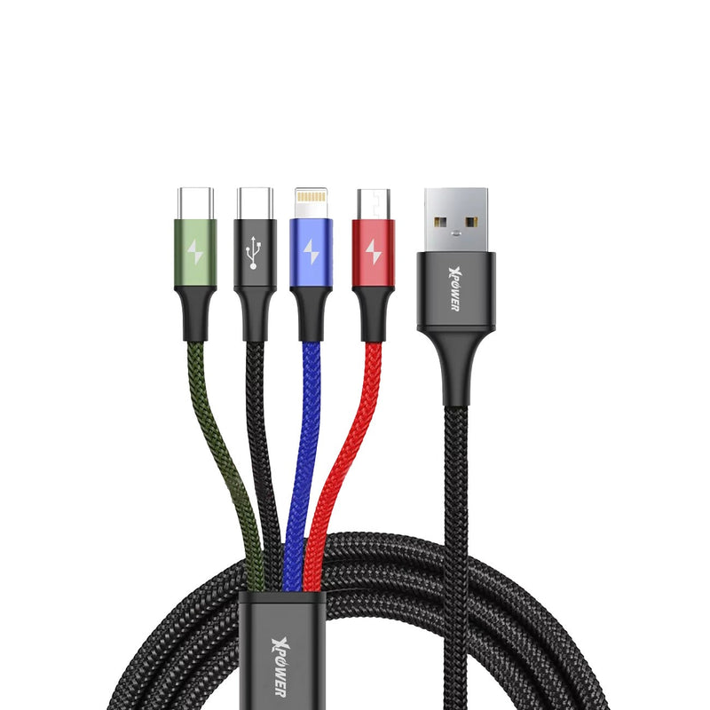 XPower 9V 4in1 Aluminium Alloy Sync & Charge Cable 4CO