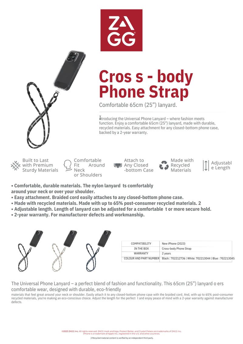 ZAGG Universal Phone Lanyard – Oribags ZAGG Universal Phone Lanyard – Oribags