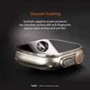 Hoda Clear Tempered Glass Watch Protector-Titanium Alloy Frame for Apple Watch 49mm - Matte Silver