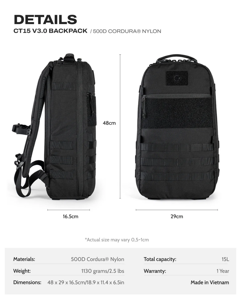 Ctactical CT15 V3.0 Backpack - 500D Cordura® Nylon