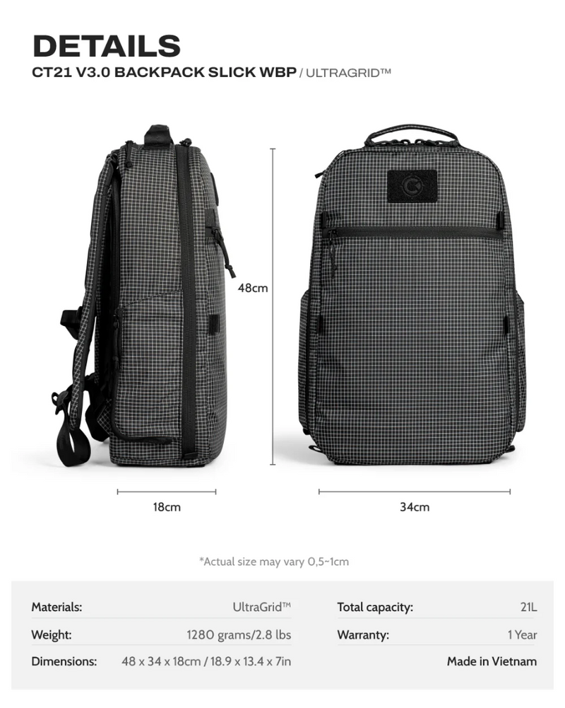 Ctactical CT21 V3.0 Backpack Slick - UltraGrid™ WBP