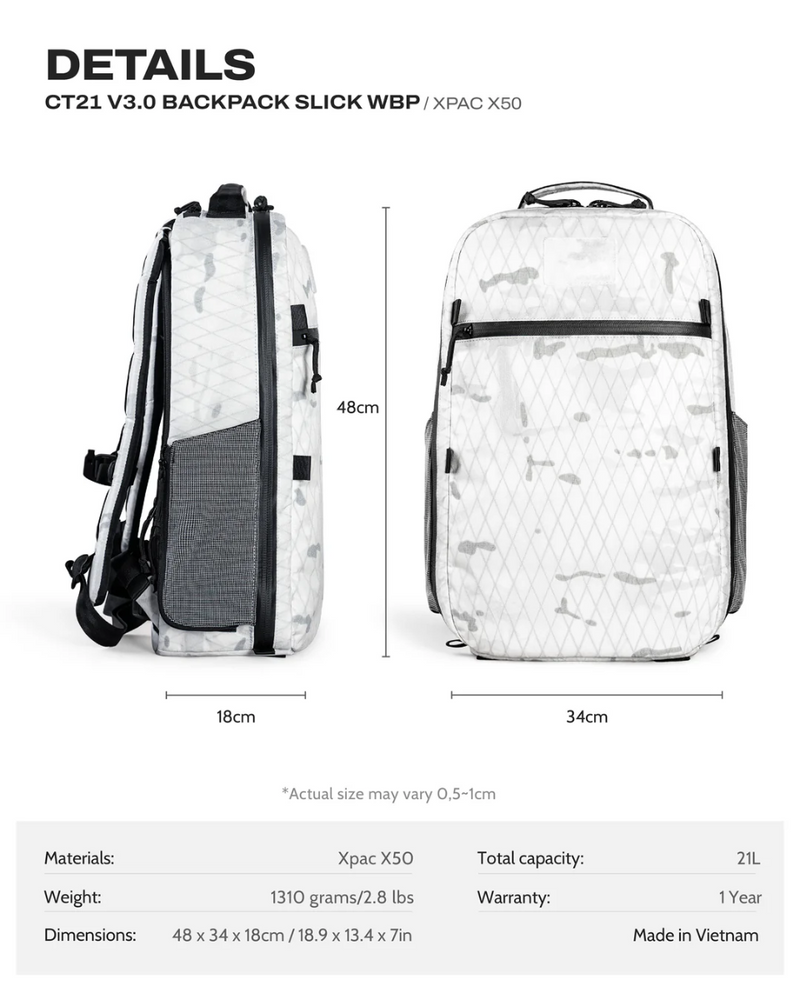Ctactical CT21 V3.0 Backpack Slick - XPAC X50 WBP