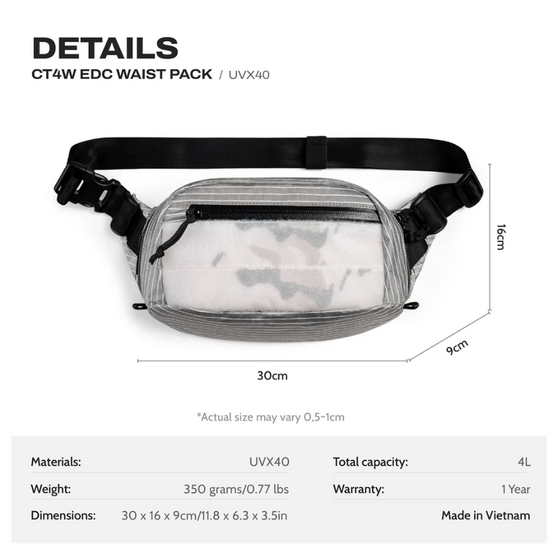 Ctactical CT4W EDC Waist Pack - XPAC UVX40