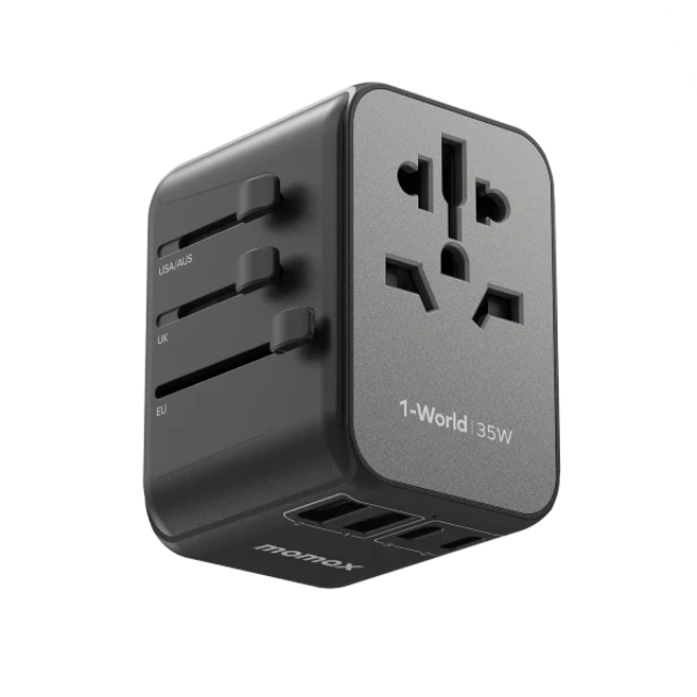 Momax 1-World | 5-Port Travel Charger 35W + AC Travel Adapter
