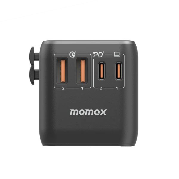 Momax 1-World | Universal 4-Port Travel GaN Charger 100W - Black