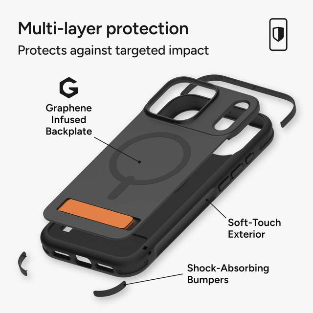 ZAGG Sedona Snap with Kickstand + Camera Control Button MagSafe Case for iPhone 17 Pro Max