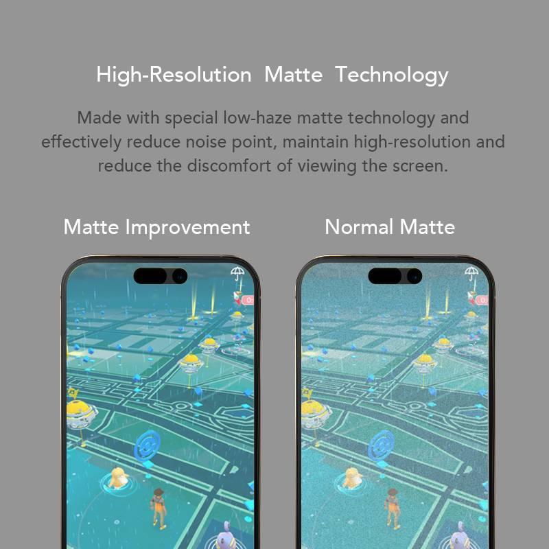 Hoda Gaming Anti-Glare Full Coverage Tempered Glass with Helper for iPhone 15 Series - Matte - Oribags