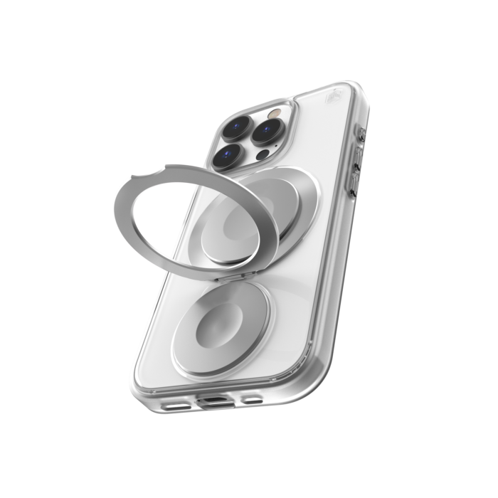 (Markdown) STM Goods Roll Spin Magsafe Case for iPhone 16 Series - Clear / Silver