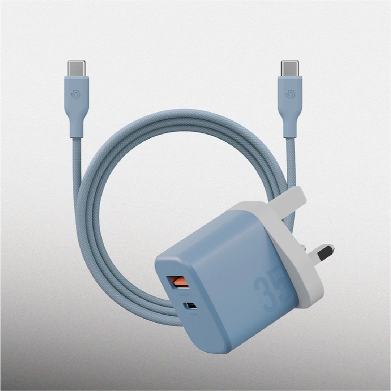 Energea Bazic Velox 35WGaN Charger with Weave Cable 1.5M 1A 1C Port