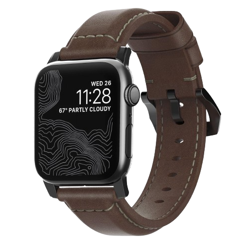 Nomad Classic Strap for All Apple Watch Series ( 44mm / 42 mm) - Brown Strap + Black Hardware - Oribags