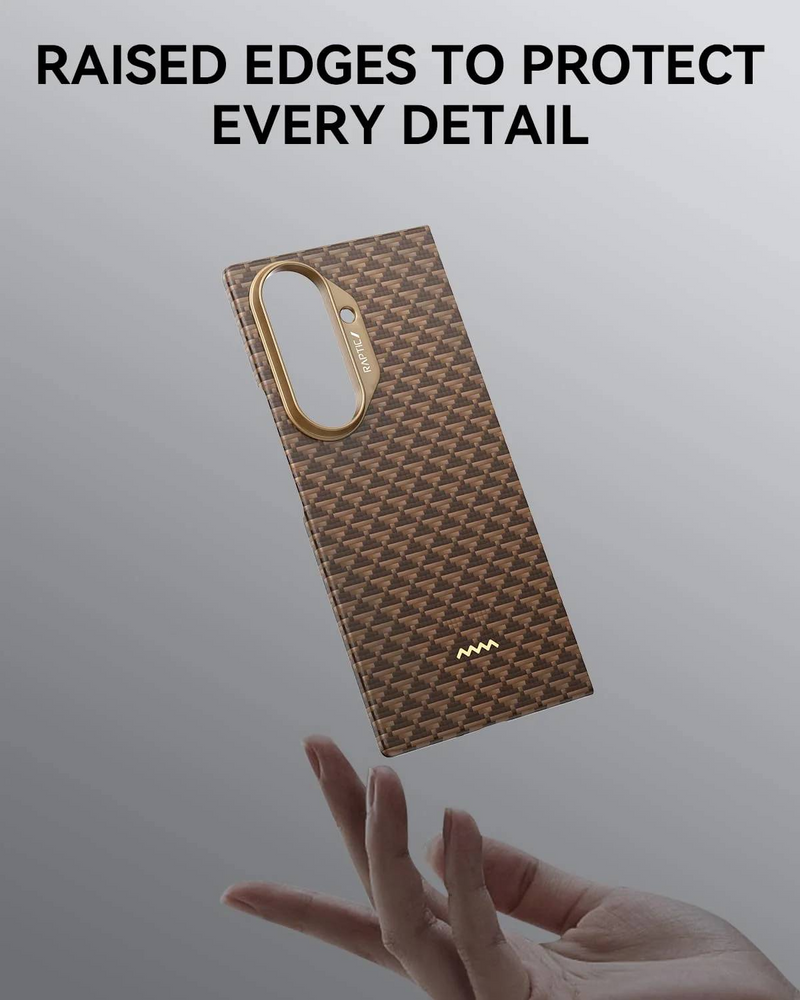 Raptic Aramid Fiber Skin-Origin Magnet Case for Samsung Galaxy Z Fold 7 - Humble