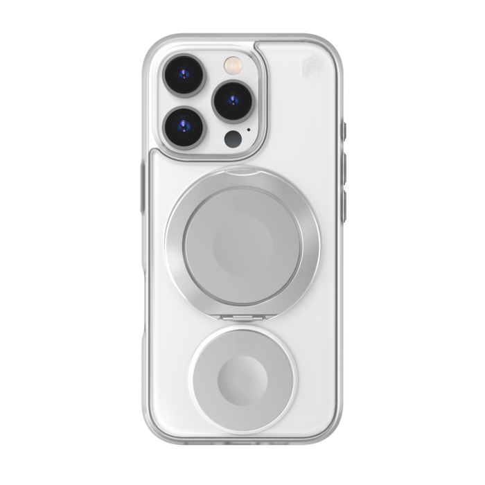(Markdown) STM Goods Roll Spin Magsafe Case for iPhone 16 Series - Clear / Silver