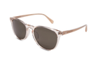 (Markdown) Rocket Eyewear MTO P3 Classic Sunglasses - Rose-Tinted Crystal & Blush with Brown Polarized Lenses (Crystal Strikes Back) - Raised Asian Fit