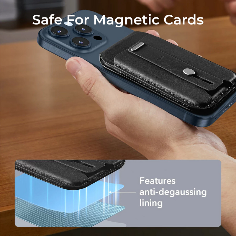 ESR 2K616 Grip Vegan Leather Wallet Serie Genuine Leather with HaloLock Magnetic Core Compatible with MagSafe
