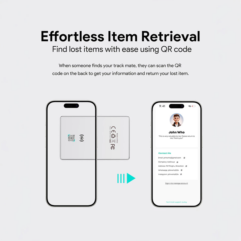 Aukey TM-21 Track Mate 3, Smart Tracker with Apple FInd My