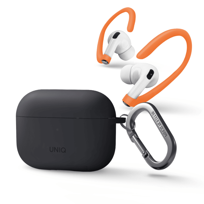 UNIQ Nexo Active Hybrid Silicone Apple Air Pods Pro 2nd Gen (2022) Case with Sports Ear Hooks - Oribags