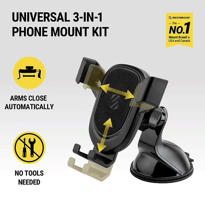 Scosche Gravitydrop 3-In-1 Window/Dash/Vent Mount Kit (GHVWD)