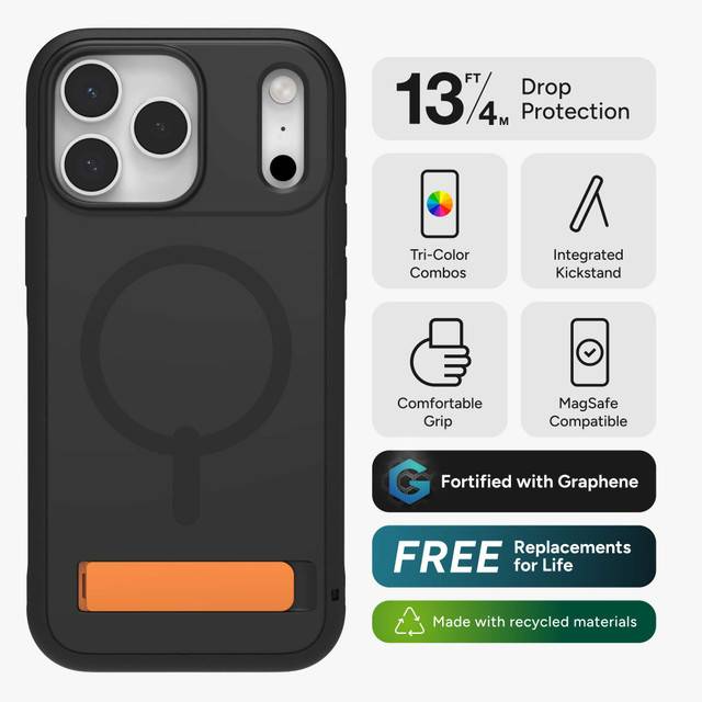 ZAGG Sedona Snap with Kickstand + Camera Control Button MagSafe Case for iPhone 17 Pro Max