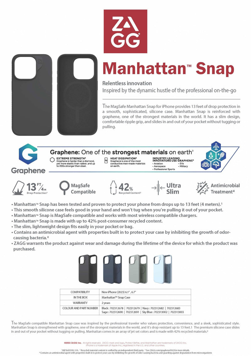 ZAGG Manhattan Snap Case For IPhone 15 series - Oribags