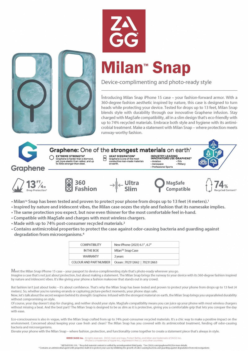 ZAGG Milan Snap Case For IPhone 15 series - Oribags
