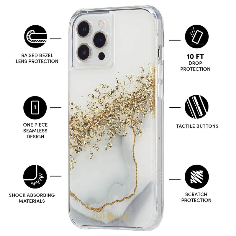 Casemate Karat iPhone 13 Pro (6.1") case - Marble w/ Antimicrobial - Oribags.com