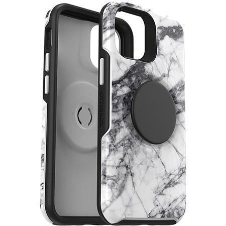 (Clearance) Otterbox iPhone 12 mini Otter + Pop Symmetry Series Case white marble - White Marble Graphic - Oribags.com