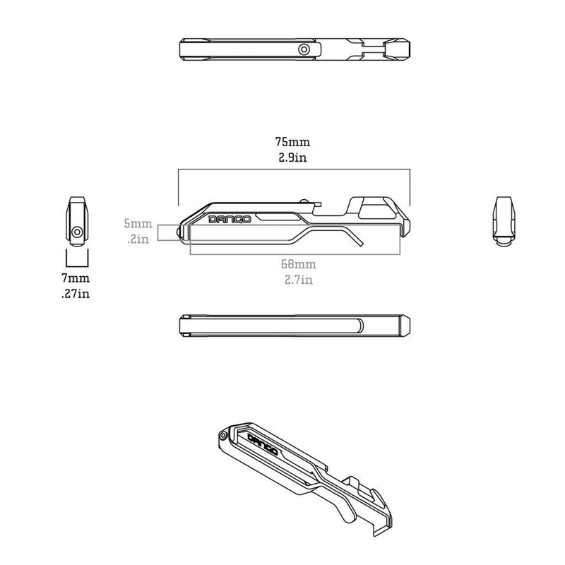 Dango Products Pocket Clip - Satin Silver - Oribags.com