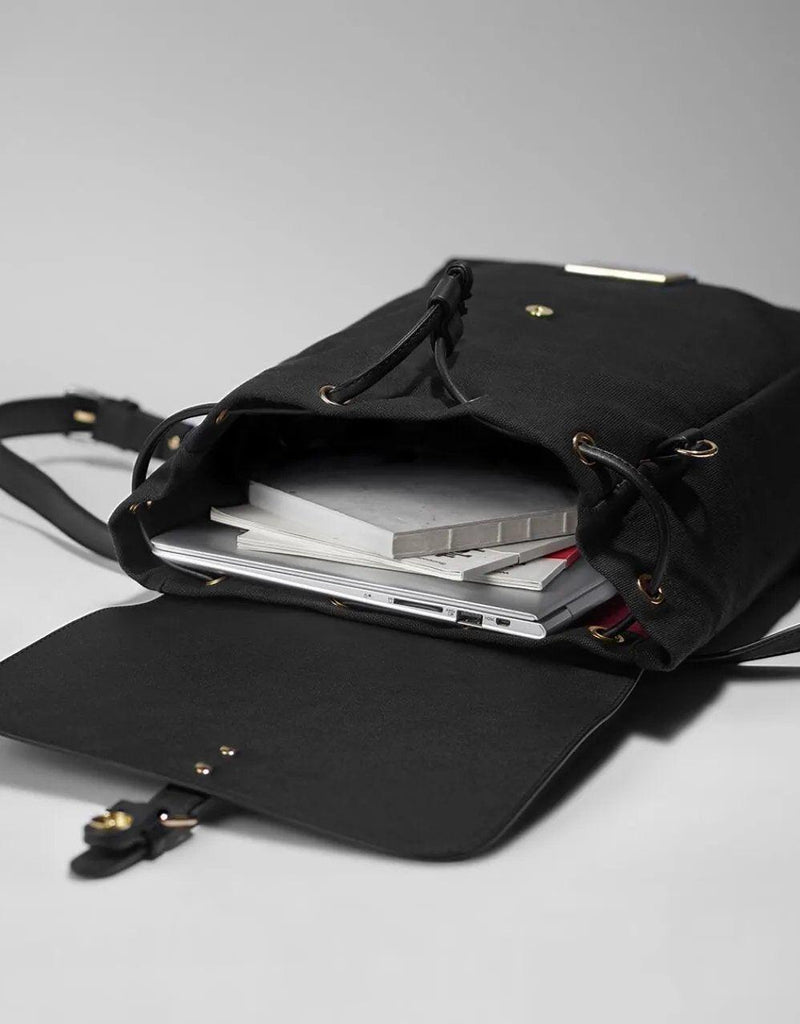 Gaston Luga Backpack Clässy - Black/Black - Oribags.com