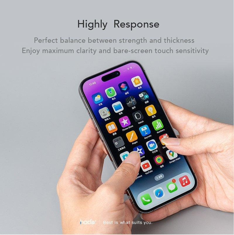 Hoda Clear Glass Screen Protector with Dust-Free Helper for iPhone 14 Series - Oribags.com