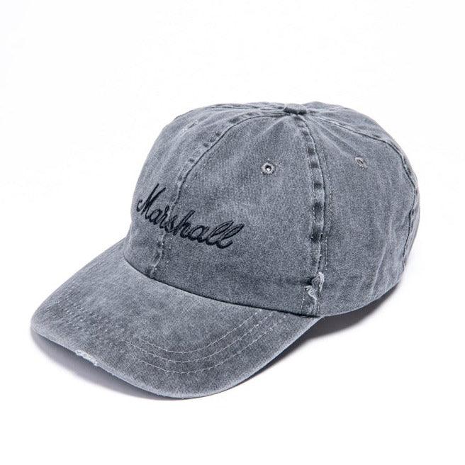 Marshall Baseball Distressed Cap - Grey with Black Logo - Oribags
