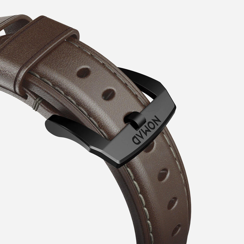 Nomad Classic Strap for All Apple Watch Series ( 44mm / 42 mm) - Brown Strap + Black Hardware - Oribags.com