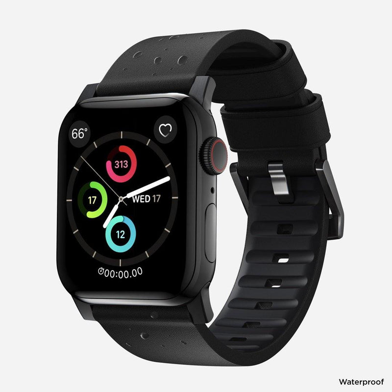 Nomad Modern Active Strap Pro for All Apple Watch Series ( 44mm / 42 mm) - Black Strap + Black Hardware - Oribags.com