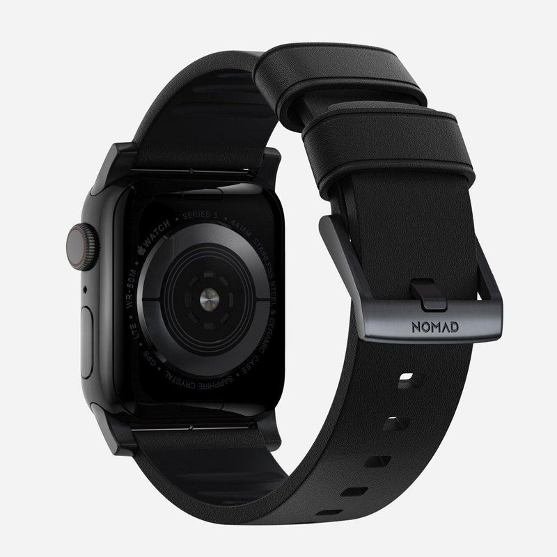 Nomad Modern Active Strap Pro for All Apple Watch Series ( 44mm / 42 mm) - Black Strap + Black Hardware - Oribags.com