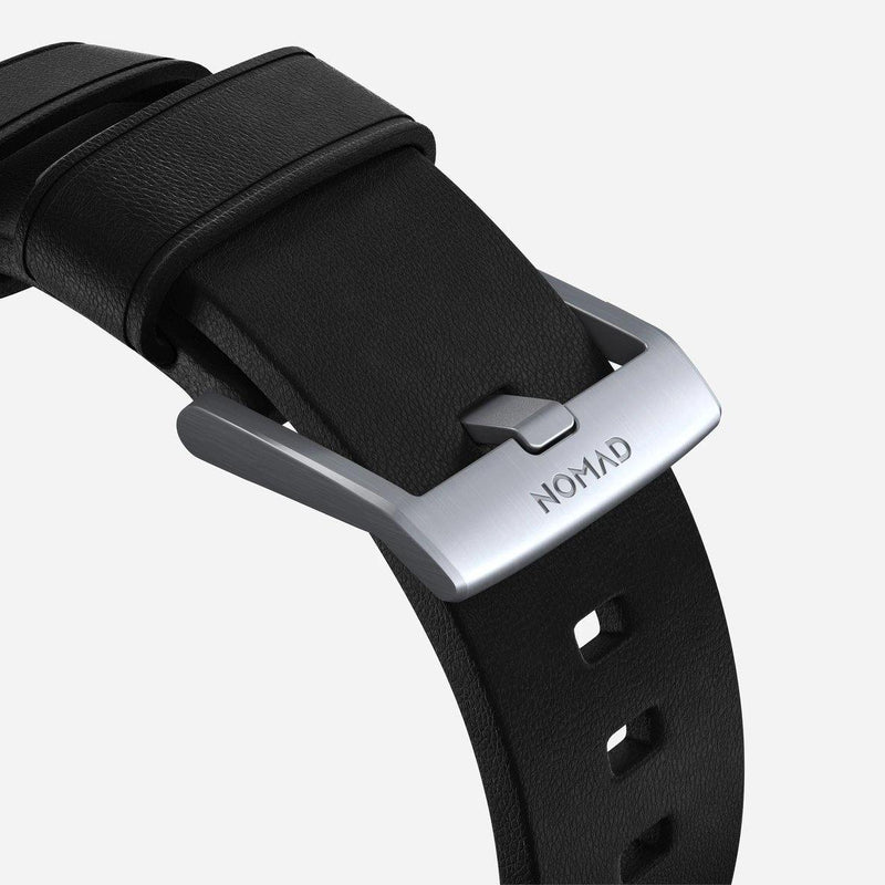 Nomad Modern Active Strap Pro for All Apple Watch Series ( 44mm / 42 mm) - Black Strap + Silver Hardware - Oribags.com